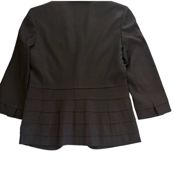 Marlowe Women's V-Neck Italian 100% Wool Blazer Jacket, Dark Gray, Size 42/8/S - Picture 8 of 15